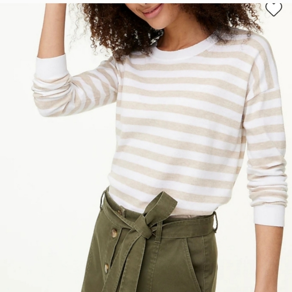 J. Crew Striped Crewneck Sweater Women's Medium NWOT